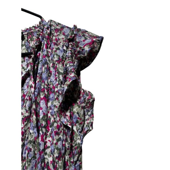 Ralph Lauren Floral Crinkle Tiered Dress Women 6 Ruffle Midi Dainty Peasant Farm - Picture 12 of 14